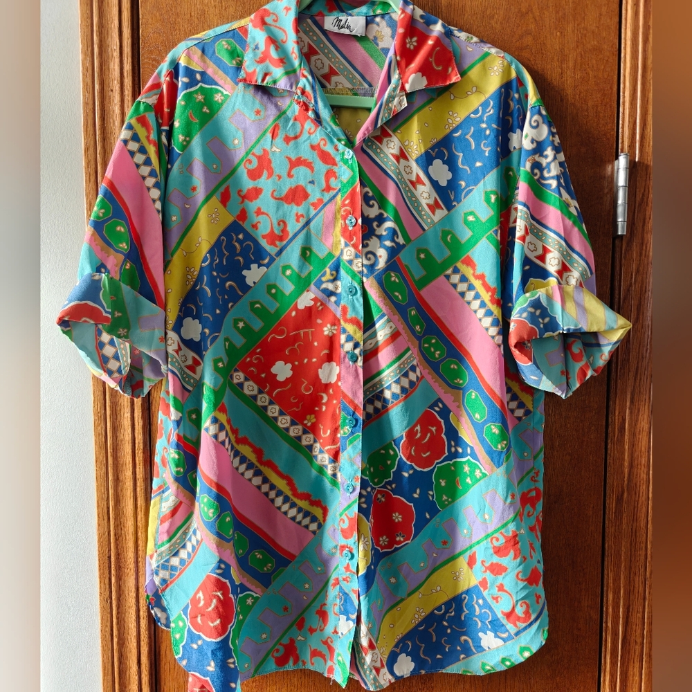 Vintage Abstract Pegasus Celestial Colorful Shirt 60s